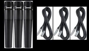 (3) New Shure SM57 Mics and Cables Authorised Dealer Make Offer Buy It Now! - Picture 1 of 8