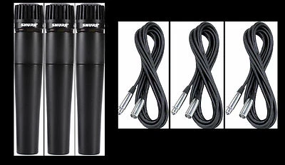 (3) New Shure SM57 Mics and Cables Authorised Dealer Make Offer Buy It Now! - Image 1 of 4