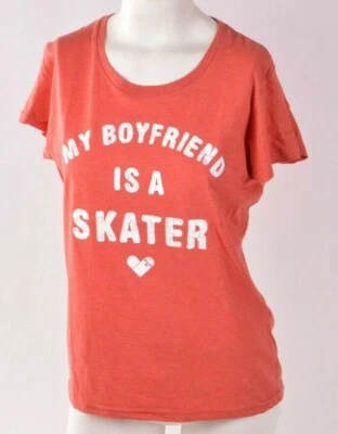 NWT WOMENS ELEMENT BOYFRIEND TSHIRT $24 M soft berry heather skater heart - Image 1 of 2