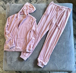 Womens HotTouch Plush Velour Loungewear Top & Pant Pink Medium New - Picture 1 of 4