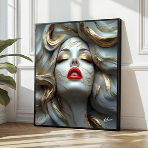 Leinwand Bild Erotik Frauen Rote Lippen Modern Wandbilder XXL Wohnzimmer 6758A - Bild 1 von 9