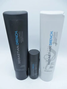 SEBASTIAN DRENCH MOISTURIZING SHAMPOO & CONDITIONER 8.4 oz with 1.7 oz Scuffed! - Picture 1 of 2