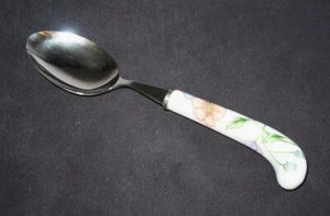 House of Prill POPPY Porcelain Handled Place or Oval Soup Spoon 7 7/8" Long - Picture 1 of 6