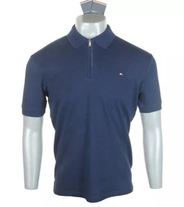 Camisa polo para hombre Tommy Hilfiger con cremallera premium entrelazada tela elástica grande - Imagen 1 de 4