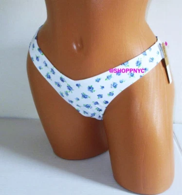 PINK VICTORIAS SECRET Swim Itsy Cheeky Bikini Bottom XL Extra-Large White Floral - Image 1 of 4