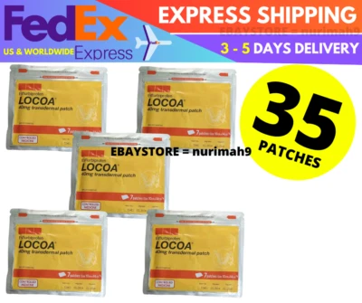 5 Pack ( 35 Patches ) LOCOA 40mg Transdermal Joint Pain Relief FAST SHIP