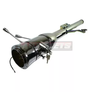 28" Chrome Stainless Floor Shift Tilt Steering Column Ignition Key GM Street Rod - Bild 1 von 6