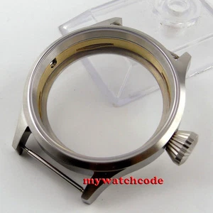 43mm sterile steel Watch CASE sapphire glass fit 6498 6497 eat ST3600 movement 3 - Picture 1 of 6
