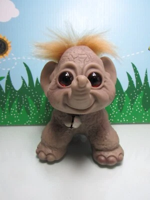 1964 VINTAGE DAM ELEPHANT WITH COLLAR & BELL- 6" Dam Troll - Made In Denmark - Image 1 of 4