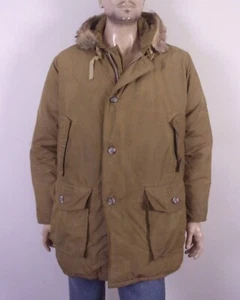 vintage 70s 80s Woolrich USA Goose Down Arctic Parka Jacket Coyote Fur Hood SZ L - Picture 1 of 7