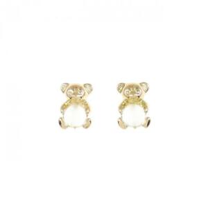 Authentic K18YG Bear Moonstone Earrings  #260-006-898-1440