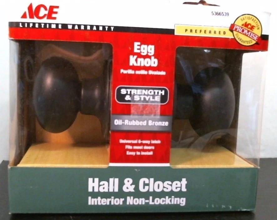 ACE 5366539 холл и шкаф незаблокированный яйцо ручка, полированная маслом бронза, Бесплатная доставка - Изображение 1 из 1