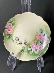 BAVARIA China 6" Ruffled Plate (Pink Floral Design) Germany - Chipped - Picture 1 of 3