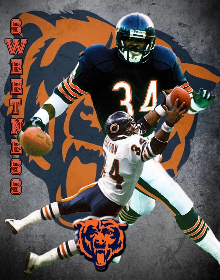Impresión litográfica de los Chicago Bears de Walter Payton 11 x 14 Foto 1 de 1