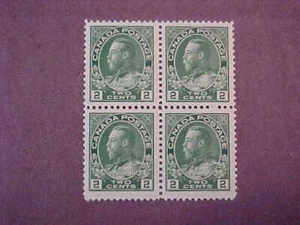 Canada Scott #107 MNH 2 Cent Yellow Green Block Of 4 -- Scott CV $240.00 - Picture 1 of 2