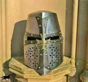 MEDIEVAL HELMET CRUSADER WEARABLE HELMET KNIGHT TEMPLAR SUGAR LOAF HELMET - Picture 1 of 3
