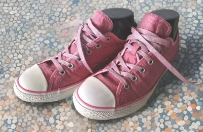 De Colección Y2K Converse All Star Rosa Brillante Zapatilla Deportiva y Encaje Pisos Athleisure Y5=W7 #SB Foto 1 de 4