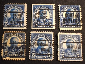 5 - 1932 US Stamps Scott Nos. 557 - 5 Cent Precanceled - Used - Picture 1 of 2