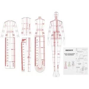 4 Models Fashion Illustration Rulers, Fashion Sketching Templates Ruler, Fashion - Picture 1 of 6