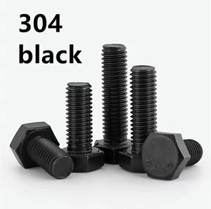 Black 304 Stainless Steel Hexagon Bolts Hex Head Cap Screws M4 M5 M6 M8 M10 M12 - Bild 1 von 12