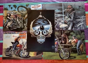 Lot of 5 USED Easyriders Magazine David Mann Pullout Centerfold Harley Poster  - Picture 1 of 5