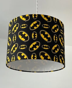 Pantalla de lámpara negra logotipo de Batman tono de luz de tambor de algodón - Imagen 1 de 10