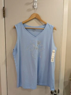 NWT Coral Bay XL Stud Floral/Blue Florida Tank Top - Image 1 of 4