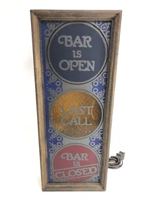 Holly Springs tragbare Lampenleiste ist geöffnet / letzter Anruf / Bar ist geschlossen Vintage-Schild - Bild 1 von 12