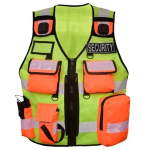 Chaleco de seguridad chalecos de advertencia chaleco de hombre chaleco de inserción chaleco luminoso amarillo naranja - Imagen 1 de 10