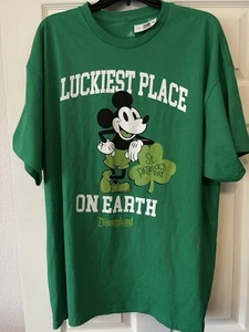 NEW Disney Parks Luckiest Place On Earth St Patrick’s Day T-shirt Adult X-Large - Picture 1 of 4