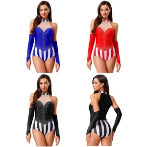 Mujeres Ropa de Baile Ringmaster Body Mago Mono Juegos con disfraces Disfraz a Rayas - Imagen 1 de 51