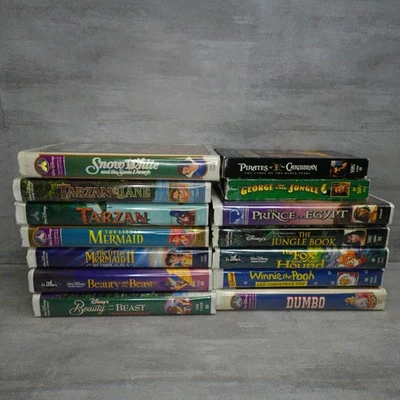 Disney VHS Lot of 14 Kids Bundle The Little Mermaid Tarzan Beauty and the Beast - Image 1 of 4