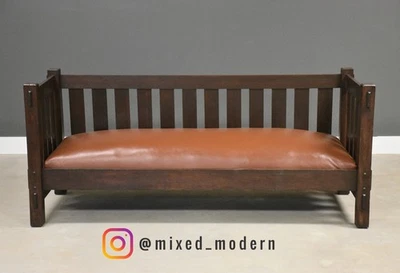 Sofá Stickley Style Mission Arts and Crafts Settle Foto 1 de 4