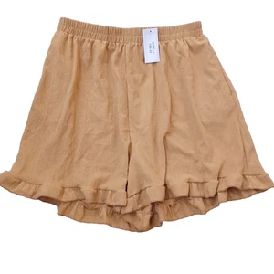 Pantalones Cortos LuLaRoe Jude con Volantes Dobladillo Bolsillo Grandes - Marrón Claro Sólido ¡NUEVO CON ETIQUETAS! - Imagen 1 de 8