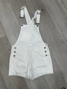 Abercrombie Fitch pantaloncino bianco salopette donna pantaloncini invecchiati taglia XXS - Foto 1 di 3