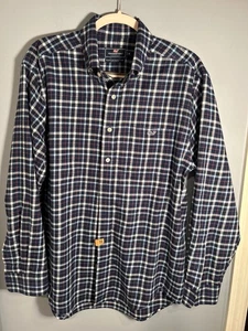 Vineyard Vines Performance Flannel, Classic Fit Tucker Shirt, Blue Plaid, Med - Picture 1 of 7
