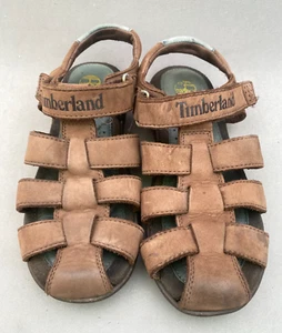 Timberland Boy's Brown Leather Sandals size UK4.5 EU37.5 - Imagen 1 de 8