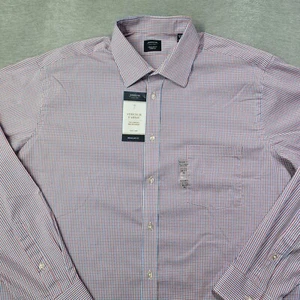 Arrow Shirt Mens 17-17.5 36/37 XL Red Blue Check Regular Stretch Button Up NWT - Picture 1 of 10
