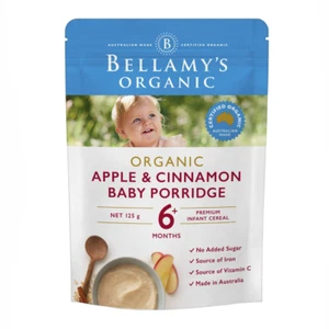 Bellamy's Organic Apple & Cinnamon Baby Porridge Infant Cereal 125g Bellamys - Picture 1 of 1