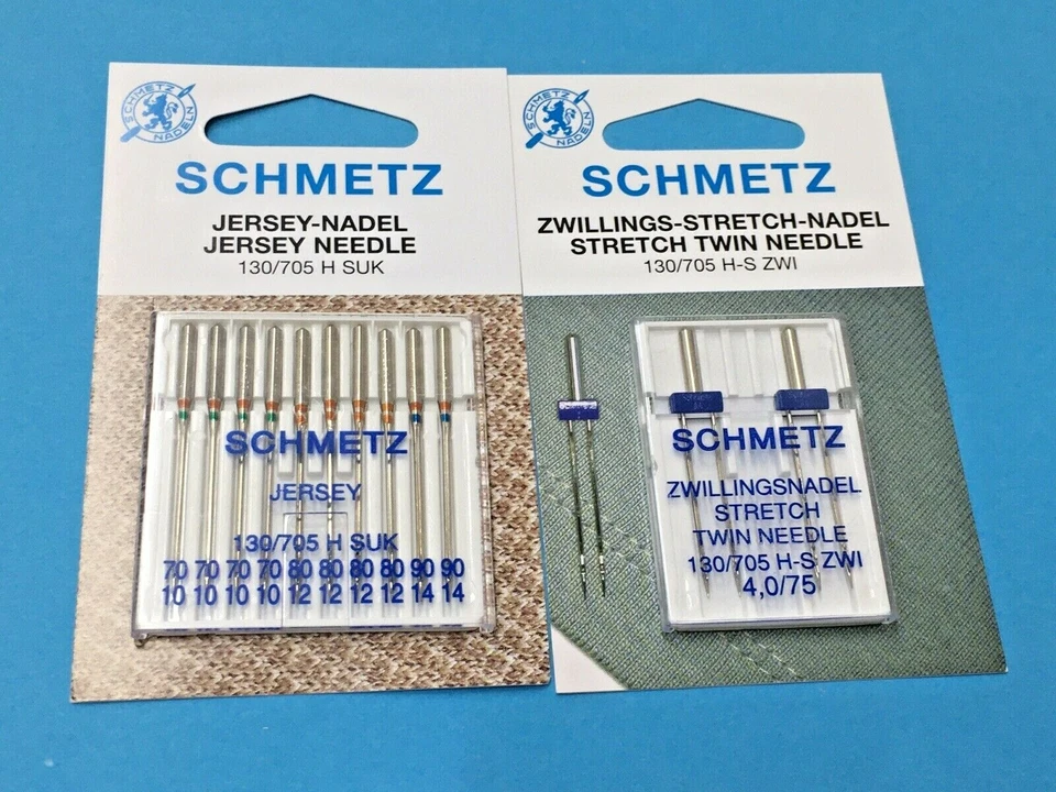 Stretch Zwillingsnadel Doppelpack130/705 4 0/75 SCHMETZ Flachkolben Nähmaschine