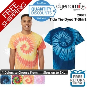 ๐ฅ Dyenomite Men Tide Tie-dyed T-shirt Short Sleeve Cotton Up To 3XL 200ti - Picture 1 of 24