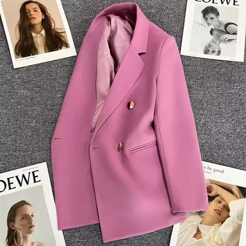 OFF WHITE Blazer donna primavera autunno 2025 nuovo coreano casual tuta tinta unita giacca donna.