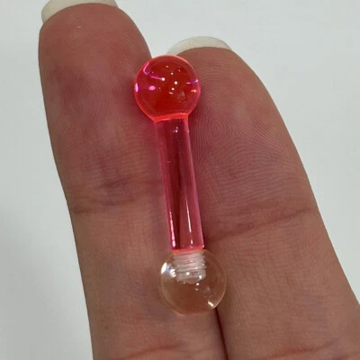 UV Acrylic Straight Barbell 6G Tongue Ring 5/8" Inch (15mm) Piercing Bar 6 Gauge - Image 1 of 2