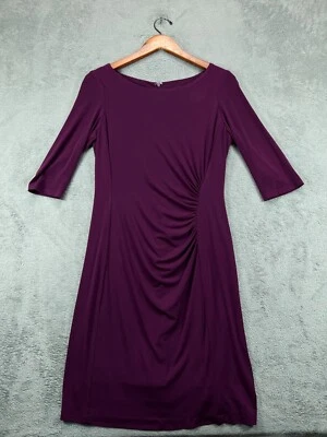 Mujer 8 Vestidos Midi SANGRIA Púrpura Funda Reunida Medio Forrado Manga Codo Foto 1 de 4