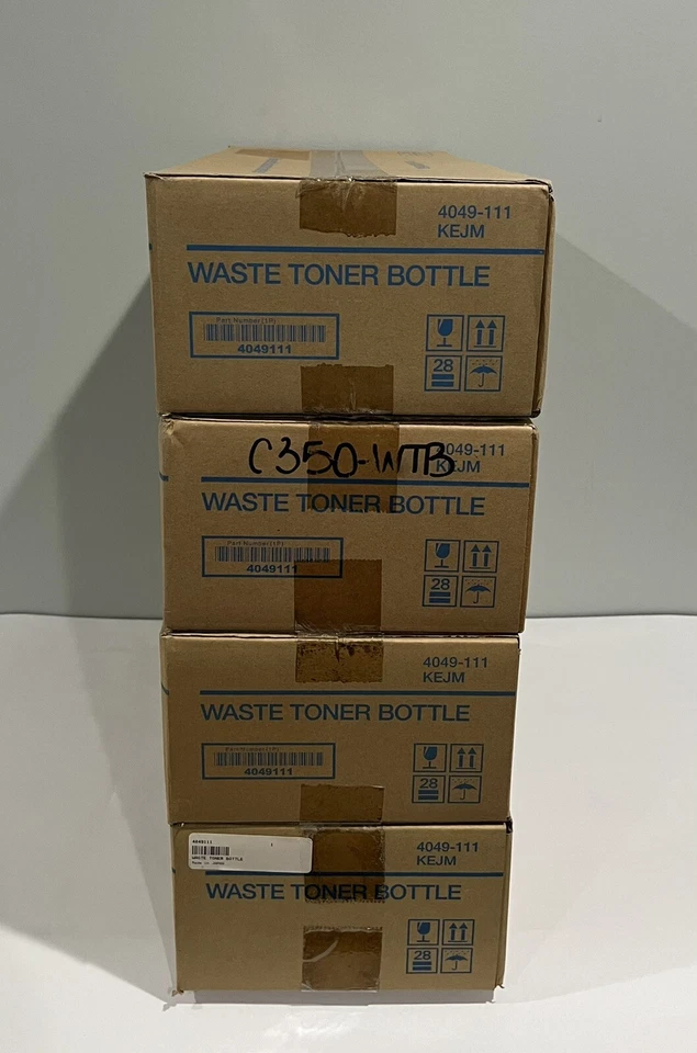 Genuine Konica Minolta 4049-111 Waste Toner Container Bottle Lot of 4 - Image 1 of 4