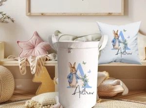 Tubo de almacenamiento personalizado, cesta de juguetes IMPRESIÓN DE CONEJO, artículo de guardería, bolsa para niños, - Imagen 1 de 2