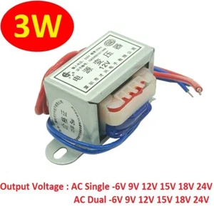 EI41 3W Power Transformer Input AC 220V Output AC 6V 9V 15V 18V 24V Single&Dual - Picture 1 of 7