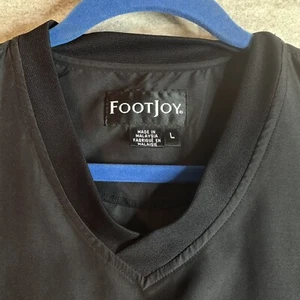 Footjoy Herren L schwarz/gold Pullover Golf Shirt kurzärmelig Regen Wind Vintage - Bild 1 von 7