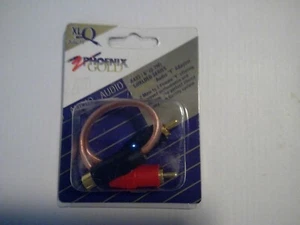 Phoenix Gold Y adaptor 6" 2 male to 1 Female 24KT gold Audio RCA Cables A433 - Picture 1 of 4