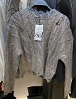 ZARA Blue/Grey Cable-Knit Metallic Sweater : 4369/103 : ALL SIZES